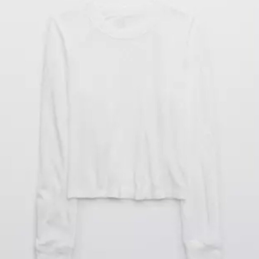 Aerie Waffle Long Sleeve Cropped T-Shirt